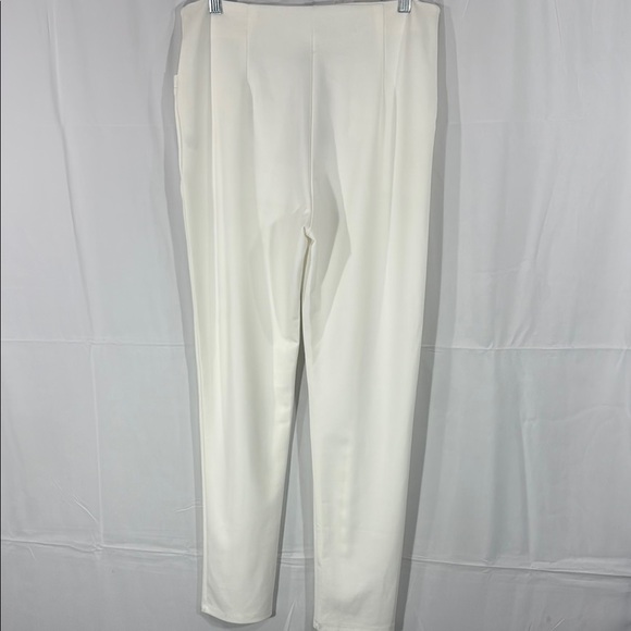 Nylon White High-Waisted Wide-Leg Trousers Size Medium - Picture 6 of 9
